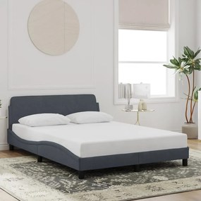 Estrutura de cama sem colchão 140x190 cm veludo cinzento-escuro