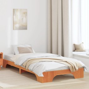 Estrutura de Cama Castanho Encerado Madeira 90 x 200 cm Simples