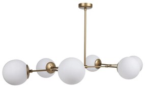 Candeeiro de Teto Damar – Amarelo e Branco – 100 x 58 cm