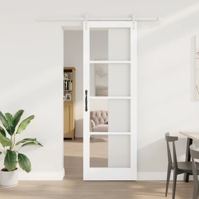 Conjunto de Porta Deslizante vidaXL com Ferragens Brancas 78x232 cm Ma