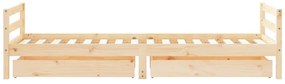 Estrutura de cama infantil c/ gavetas 80x200 cm pinho maciço