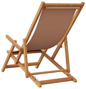 Cadeiras praia dobráveis 2 pcs tecido/madeira cinza-acastanhado