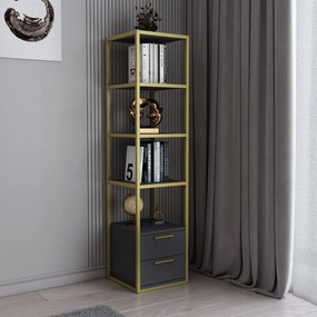 Estante Robbins – Dourado e Antracite – 39x39x160 cm