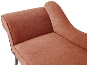 Chaise-longue à esquerda em tecido vermelho BIARRITZ Beliani