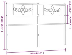 Cabeceira de cama 150 cm metal branco
