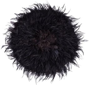 Decoração de parede de penas Ø 60 cm preta JUJU Beliani