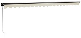 Toldo retrátil 5x3 m tecido e alumínio cor creme