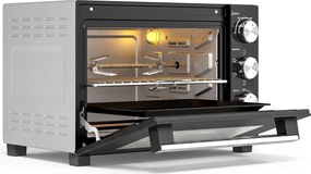 HOMCOM Forno Elétrico 1500W 28L com Temperatura Regulável Máx 230°, Timer 60 min, Grelha, Assadeira, Pegador para Assadeira | Aosom Portugal