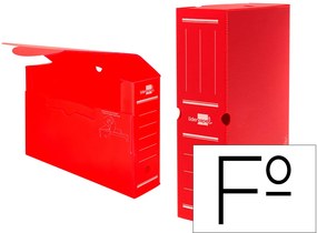 Caixa para Arquivo Morto Liderpapel em Polipropileno Vermelho Formato 360x260x100 mm