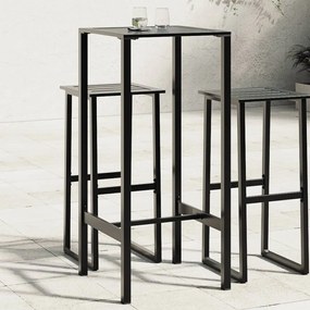 vidaXL Mesa de bar 50x50x110 cm aço revestido a pó preto