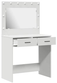 Mesa de Toucador com Luzes LED - Branca, 78.5 x 41 x 135 cm