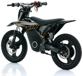 Mini moto elétrica para crianças velocidade até 35Km/h C/Limitador RFN Warrior SX-E500 500W 36V 14/14” Preta e Dourada