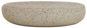 Lavatório de bancada oval 59x40x15 cm cerâmica cor de areia