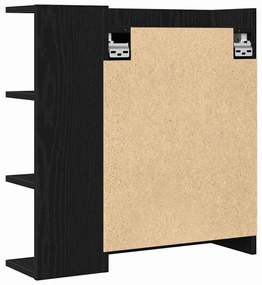 Armário Espelho de Casa de Banho vidaXL Preto Carvalho 62,5x20,5x64cm
