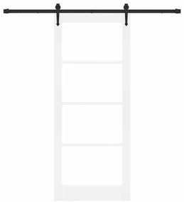 Conjunto de Porta Deslizante vidaXL com Conjuntos de Ferragens Branca
