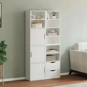 vidaXL Móveis de apoio 4 pcs ODDA pinho de madeira maciça branco