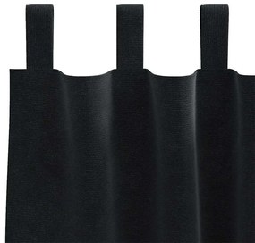 Cortinas Blackout vidaXL com Laços de Pendurar 2 pcs Veludo Preto