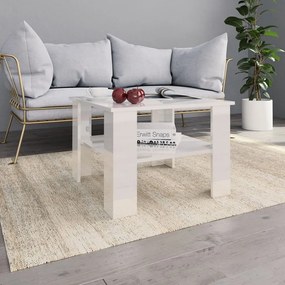 vidaXL Mesa de centro derivados de madeira branco brilhante