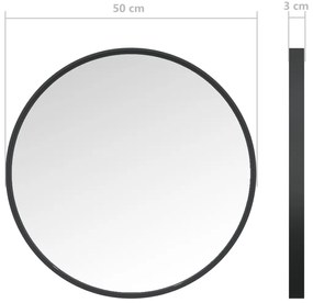 Espelho de parede 50 cm preto
