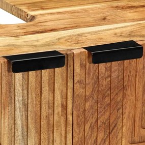 Armários de Lado em 3 Peças Castanho 60x33x75 cm Madeira Sólida de Acá