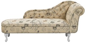 Chaise-longue à direita em tecido creme com padrão floral NIMES Beliani