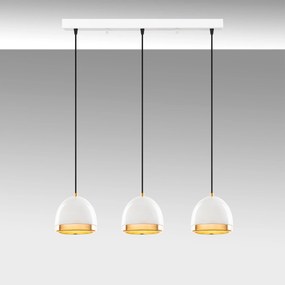 Chandelier Mugo – Branco e Dourado – 62 x 17 x 110 cm