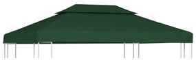 vidaXL Cobertura de substituição p/ gazebo 310 g/m² verde 3x4 m