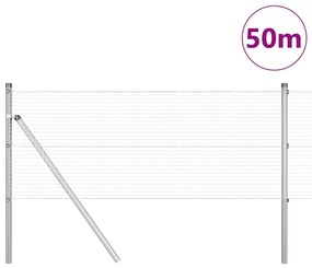 Cerca de Arame Soldado com 13 Postes 0.5x50 m Aço Galvanizado