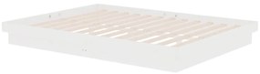 Estrutura de cama 140x190 cm madeira maciça branco