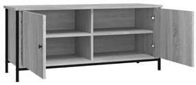 Móvel TV c/ portas 102x35x45 cm deriv. madeira cinzento sonoma