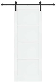 Porta Deslizante vidaXL com Conjunto de Ferragens Branca 78x211 cm Mad