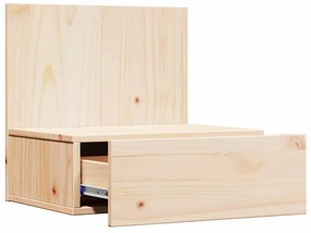 Mesa de Cabeceira Montada na Parede com gaveta 2 pcs Castanho