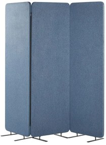Biombo com 3 painéis acústicos azul 184 x 184 cm STANDI Beliani