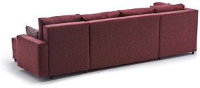 Sofá-Cama de Canto Ece – Vermelho Claret – 315x88x160 cm