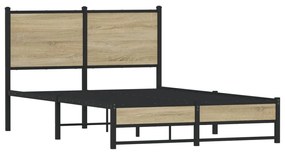 Estrutura de cama sem colchão 120x190 cm metal carvalho sonoma