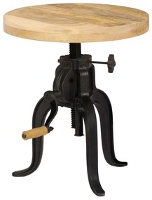 vidaXL Mesa de apoio 45 x (45-62) cm madeira mangueira e ferro fundido