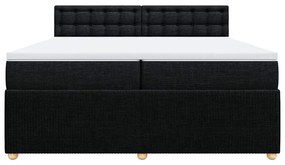 Cama com molas/colchão 200x200 cm tecido preto