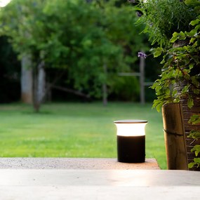 Candeeiro de parede exterior moderno cinzento escuro 12 cm com LED - Bar