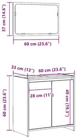 2 pcs conj. móveis casa banho derivados madeira cinza cimento