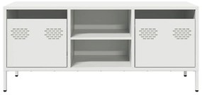 Móvel de TV 101,5x39x43,5 cm aço laminado a frio branco