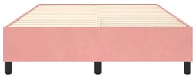 Estrutura de cama 140x200 cm veludo rosa