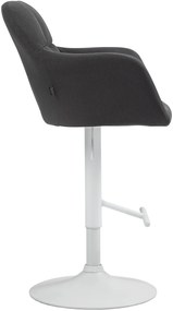 Banco de bar Natoma em tecido e com estrutura branca 57 x 97-118 x 59 cm Preto