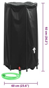 Depósito de água dobrável com torneira 250 L PVC