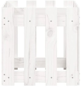 Vaso de jardim c/ design cerca 40x40x40 cm pinho maciço branco