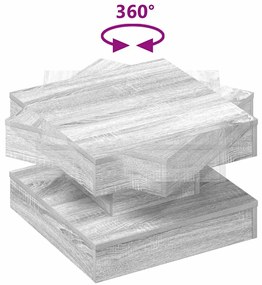 Mesa de centro rotativa a 360 graus 50x50x34,5 cm sonoma cinza