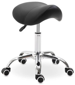 HOMCOM Cadeira de Trabalho Giratória com Rodas Banco Dentista Cabeleireiro Confortável Ajustável até 136 kg 52x53x(49-61) cm Preta | Aosom Portugal