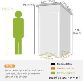 Abrigo Exterior Metálico 107,5x91x185 cm Abrigo de Jardim com Teto Inclinado Porta com Trinco Ventilação e Luvas Verde