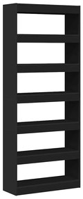 Armário/divisor de ambiente preto 80x30x198 cm