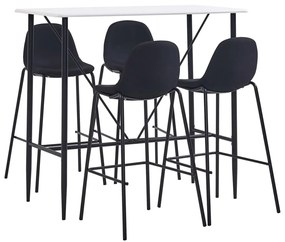 vidaXL 5 pcs conjunto de bar tecido preto
