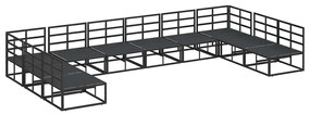 Conjunto de Sofá de Jardim 10 pcs Preto 423 x 211,5 x 71 cm